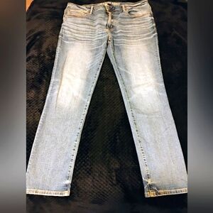 Men's American Eagle Airflex Plus Skinny Blue Washed Jeans Size 42x34